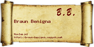 Braun Benigna névjegykártya